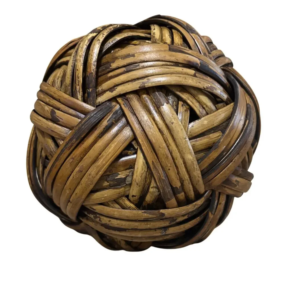 Rattan Balls Spheres decor Philippines Brown NWT 9 total 3-8
